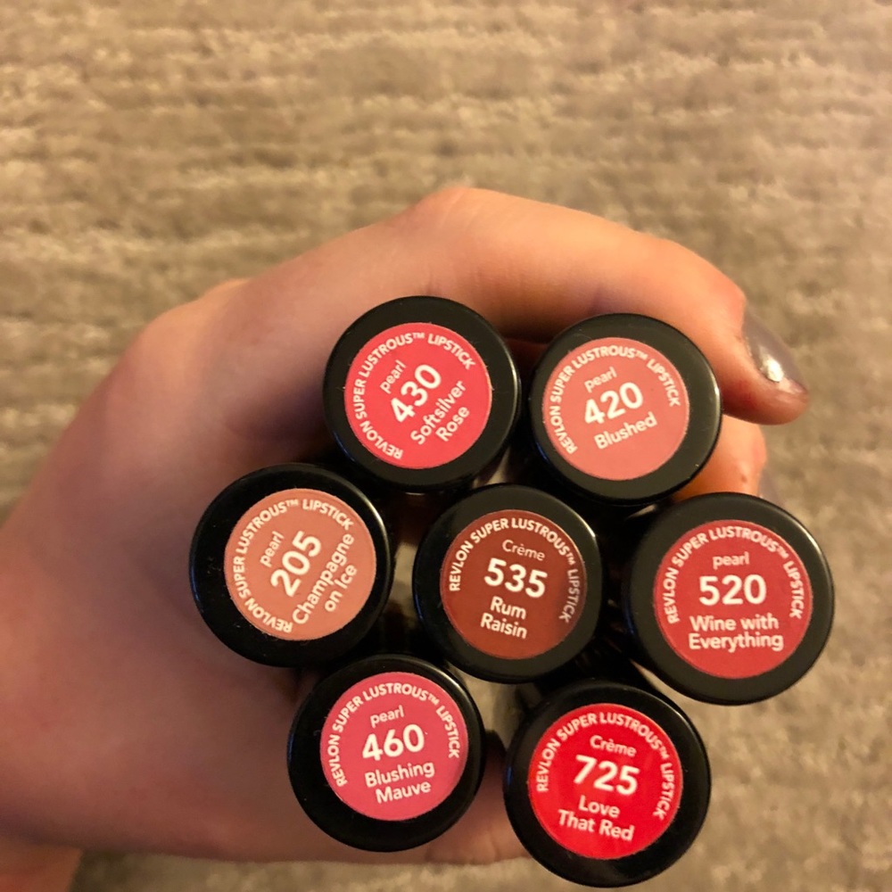 Revlon lipsticks, swatched, never worn